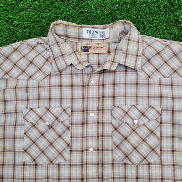 Vintage Big-Mac Pearl Button Shirt 2XL 27x31 Western Plaid - Picture 3 of 11